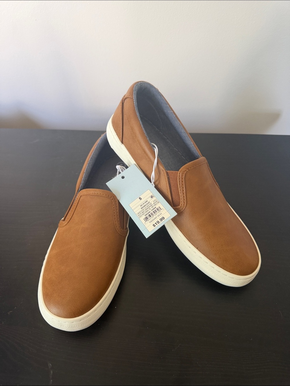 Cat & Jack Tan Slip-On Kids Casual Sneakers with White Sole